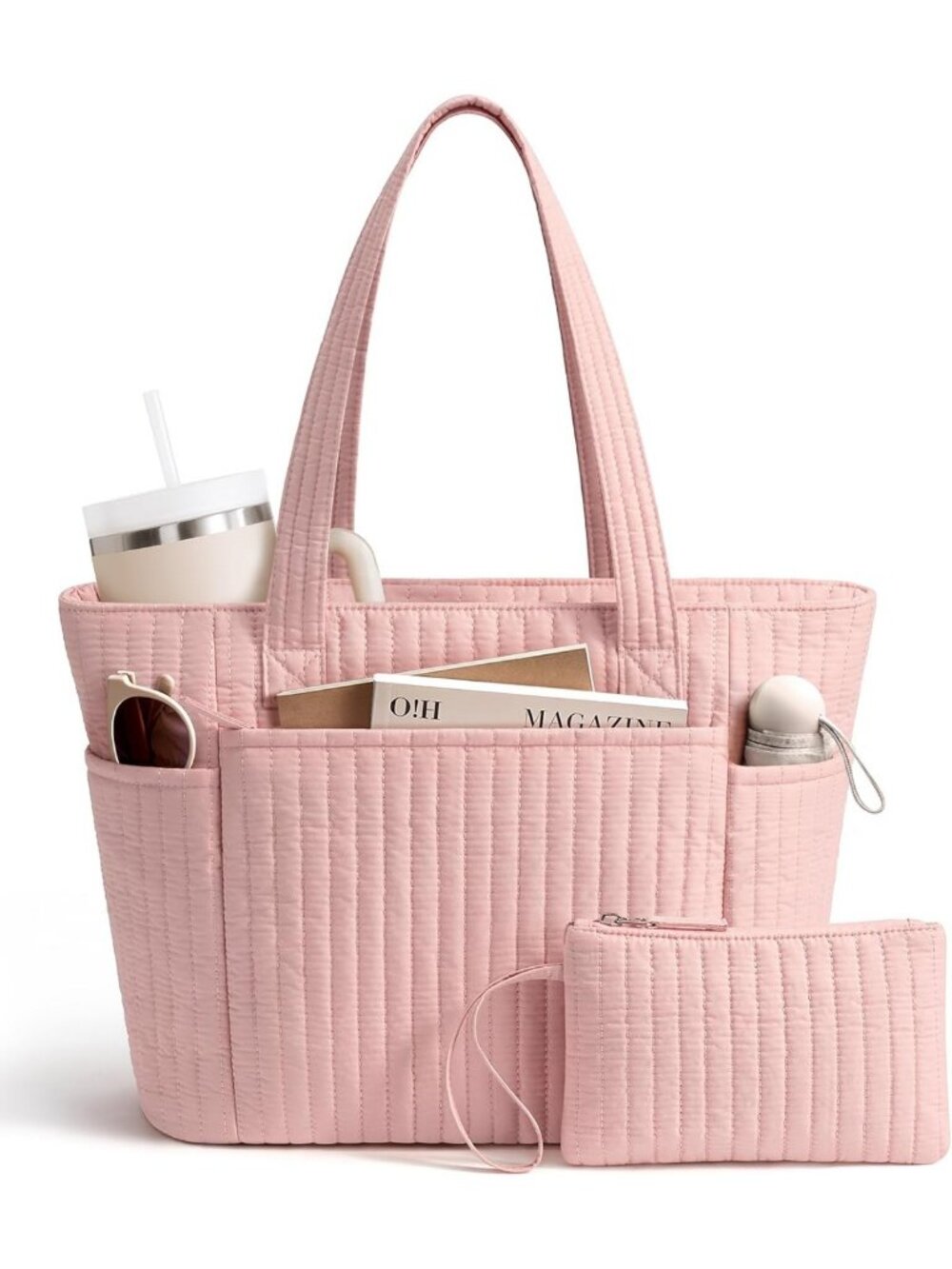 Quilted Tote Bag for Women | Stylish Cotton Laptop Work Bag for Teachers
